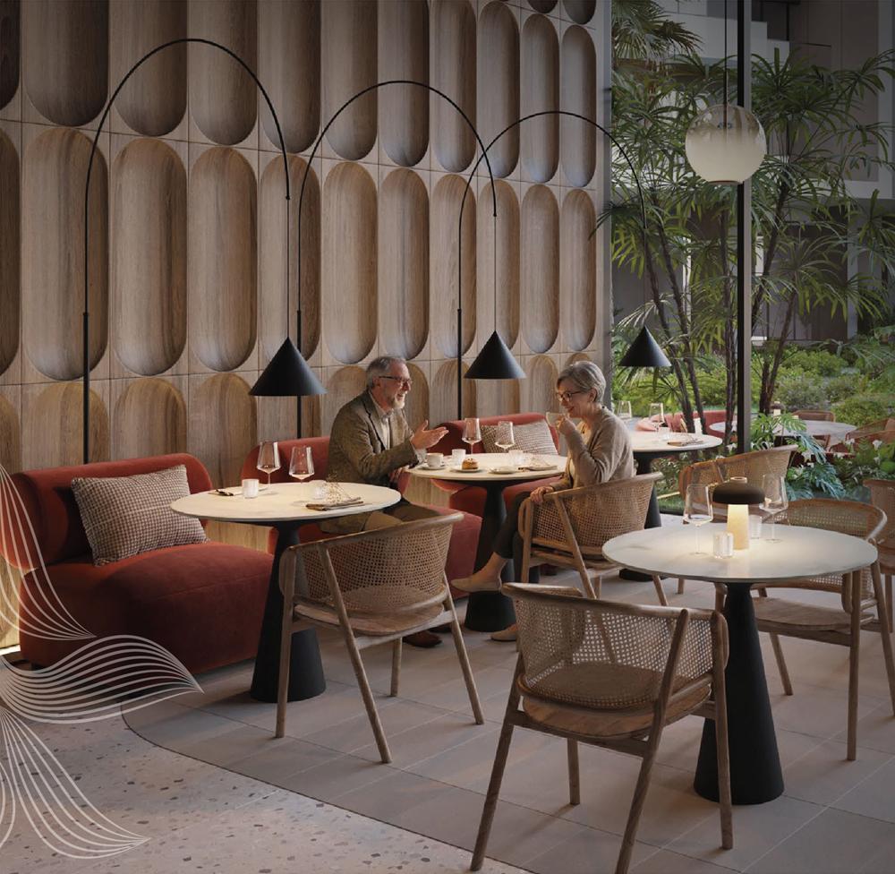 Residents dining at the on-site restaurant