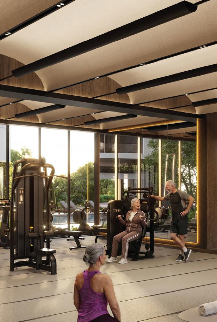 Fitness centre beside the pool